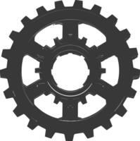 Silhouette Cogwheel machine gear black color only vector