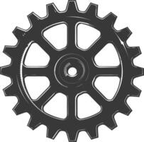 Silhouette Cogwheel machine gear black color only vector