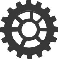 Silhouette Cogwheel machine gear black color only vector