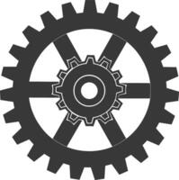 Silhouette Cogwheel machine gear black color only vector