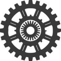 Silhouette Cogwheel machine gear black color only vector