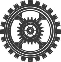 Silhouette Cogwheel machine gear black color only vector