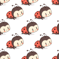 Seamless pattern with Ladybug png