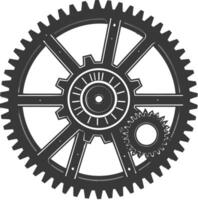 Silhouette Cogwheel machine gear black color only vector