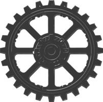 Silhouette Cogwheel machine gear black color only vector