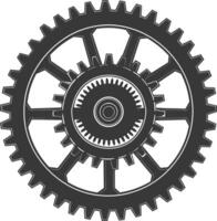 Silhouette Cogwheel machine gear black color only vector