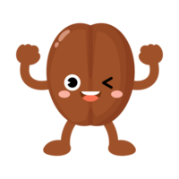 Funny coffee bean cartoon, Character bean png