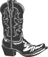 Silhouette cowboy boot black color only vector