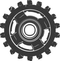 Silhouette Cogwheel machine gear black color only vector