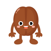 Funny coffee bean cartoon, Character bean png