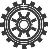 Silhouette Cogwheel machine gear black color only vector