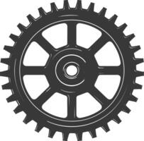 Silhouette Cogwheel machine gear black color only vector