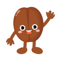 Funny coffee bean cartoon, Character bean png