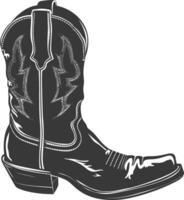 silueta vaquero bota negro color solamente vector