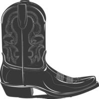 Silhouette cowboy boot black color only vector