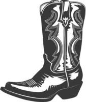 Silhouette cowboy boot black color only vector