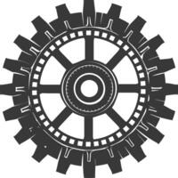 Silhouette Cogwheel machine gear black color only vector