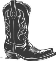 Silhouette cowboy boot black color only vector