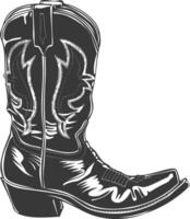 Silhouette cowboy boot black color only vector