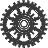 Silhouette Cogwheel machine gear black color only vector