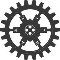 Silhouette Cogwheel machine gear black color only vector