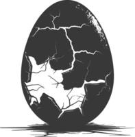Silhouette cracked egg black color only vector