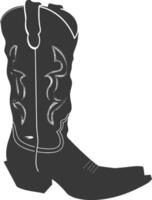 Silhouette cowboy boot black color only vector