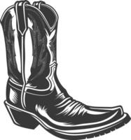 Silhouette cowboy boot black color only vector