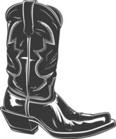 Silhouette cowboy boot black color only vector