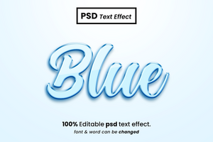 Blau 3d editierbar Text bewirken psd
