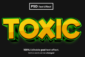 Toxic 3D Editable Text Effect psd