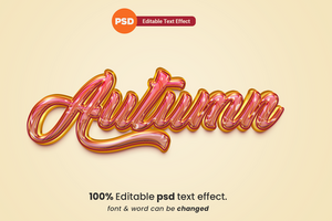 Autumn 3D Editable Text Effect psd