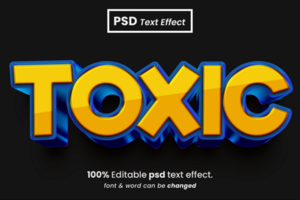 toxique 3d modifiable texte effet psd