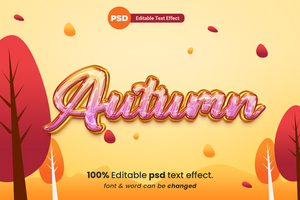 efecto de texto editable 3d de otoño psd