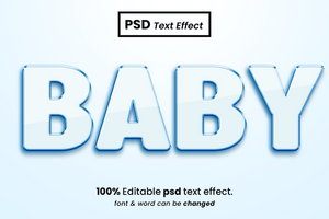 bebé 3d editable texto efecto psd