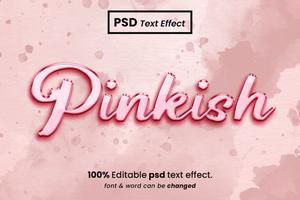 Pinkish 3D Editable Text Effect psd