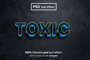 Toxic 3D Editable Text Effect psd