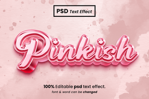 Pinkish 3D Editable Text Effect psd