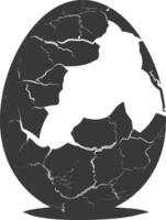 Silhouette cracked egg black color only vector