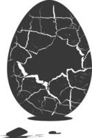 Silhouette cracked egg black color only vector