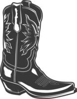 silueta vaquero bota negro color solamente vector