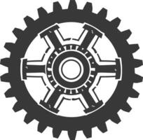 Silhouette Cogwheel machine gear black color only vector
