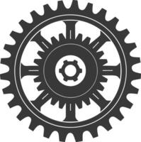 Silhouette Cogwheel machine gear black color only vector