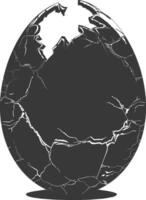 Silhouette cracked egg black color only vector