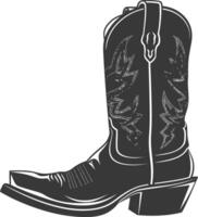 Silhouette cowboy boot black color only vector