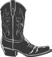 Silhouette cowboy boot black color only vector