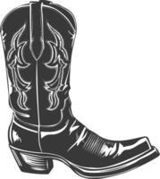 silueta vaquero bota negro color solamente vector