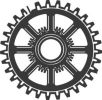 Silhouette Cogwheel machine gear black color only vector