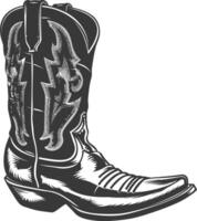 Silhouette cowboy boot black color only vector