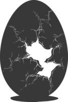 Silhouette cracked egg black color only vector